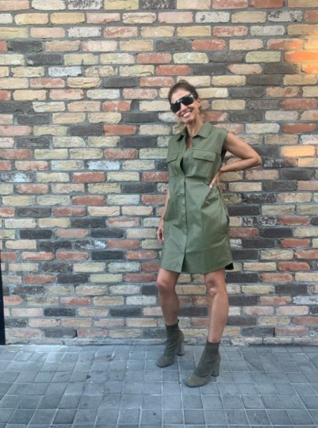 CLÉMENCE LEATHER SHIRTDRESS - DIRTY MARTINI