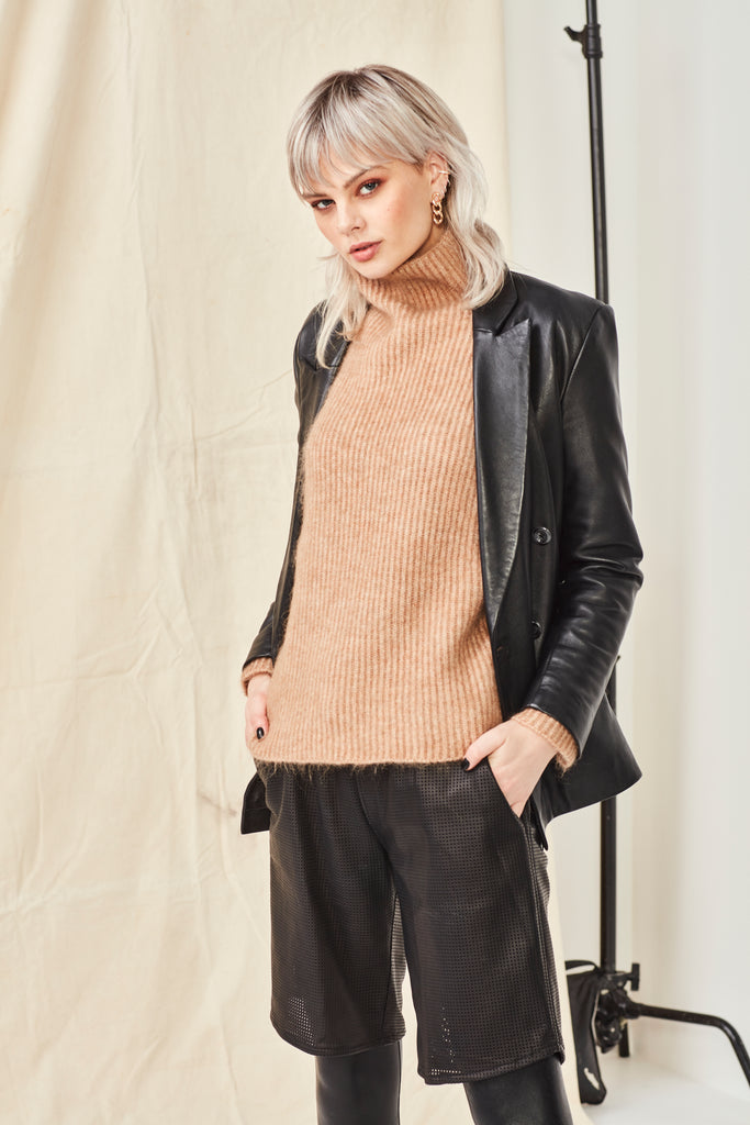 LEATHER BLAZER